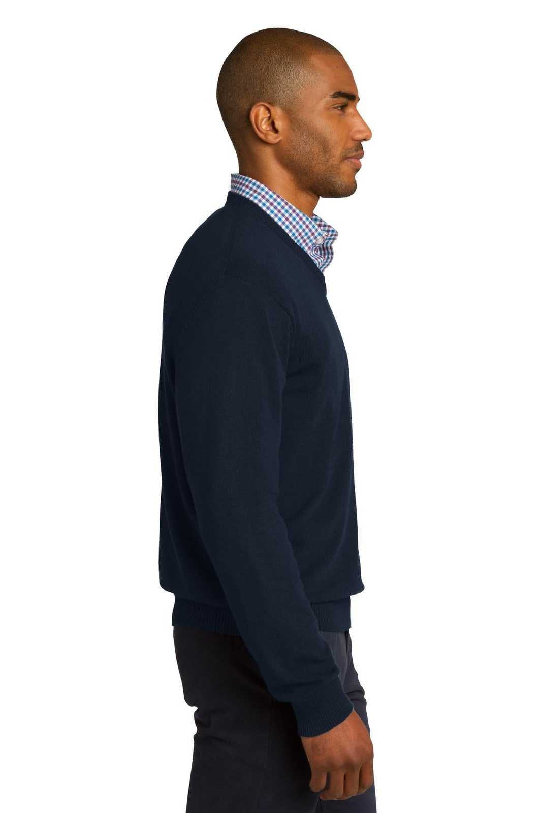 Port Authority SW285 V-Neck Sweater - Navy - HIT a Double - 3