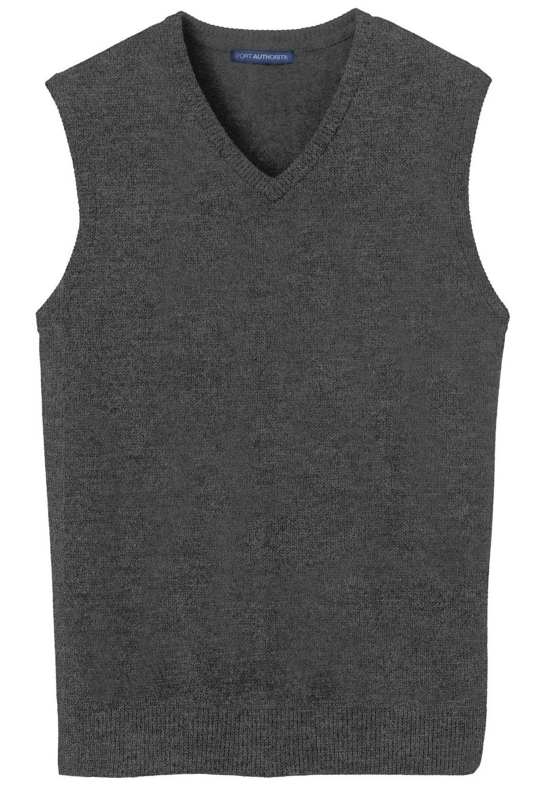 Port Authority SW286 Sweater Vest - Charcoal Heather - HIT a Double - 5