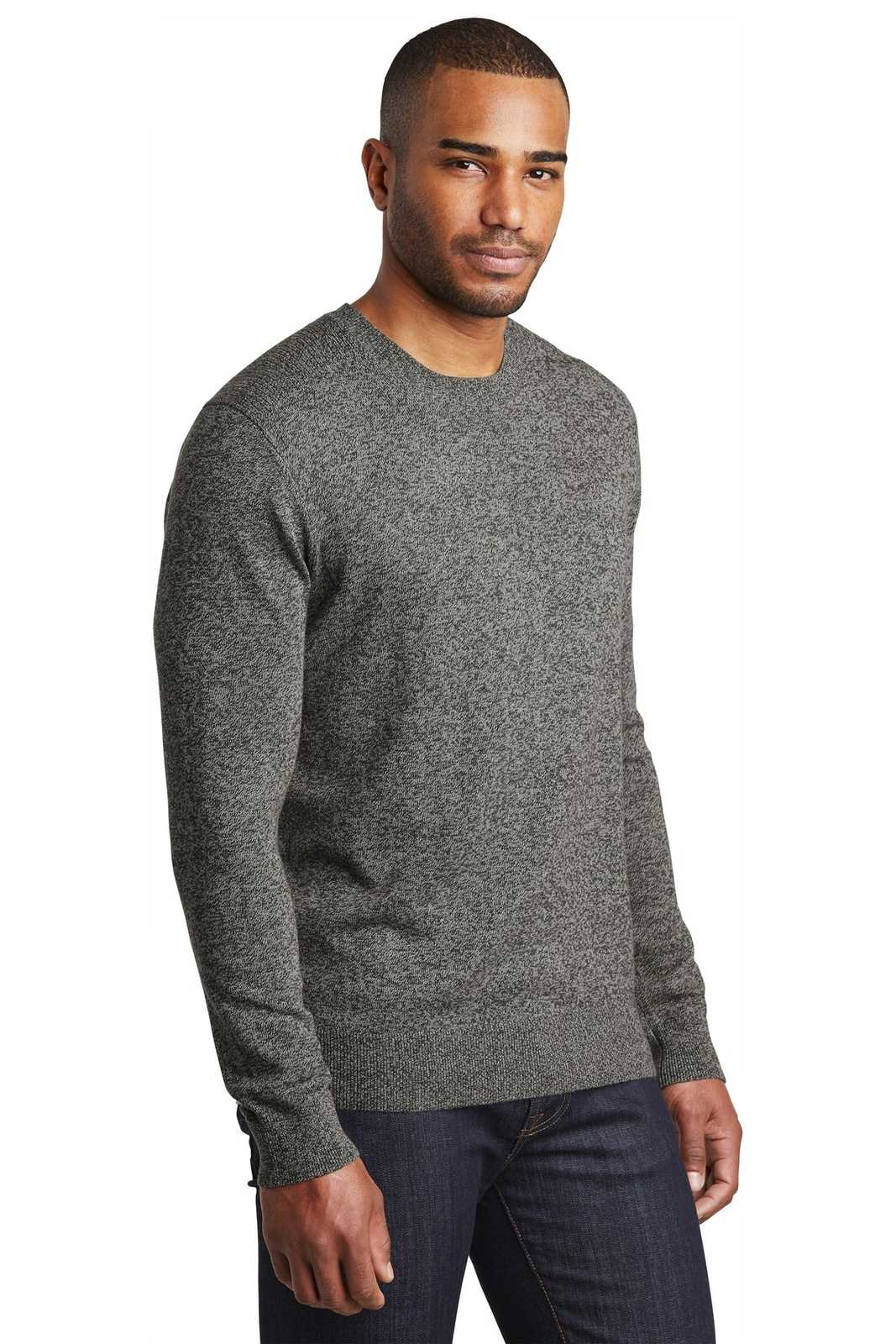 Port Authority SW417 Marled Crew Sweater - Warm Gray Marl - HIT a Double - 4