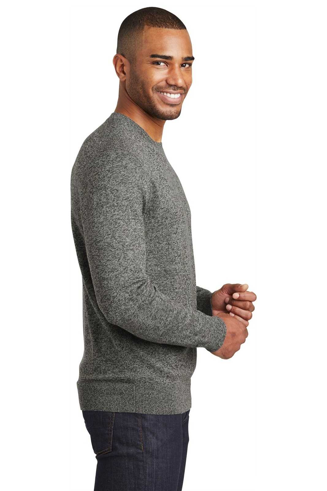 Port Authority SW417 Marled Crew Sweater - Warm Gray Marl - HIT a Double - 3