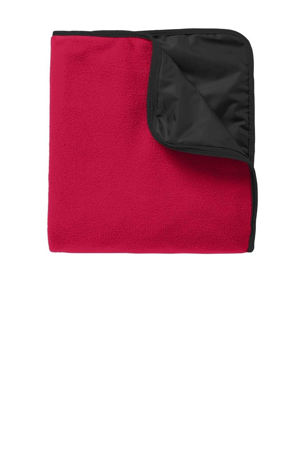 Port Authority TB850 Fleece &amp; Poly Travel Blanket - Rich Red Black - HIT a Double - 1