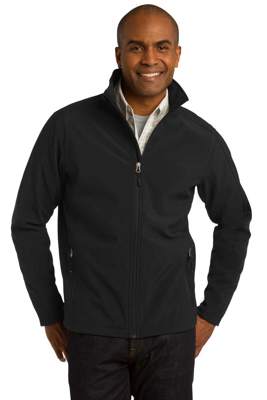 Port Authority TLJ317 Tall Core Soft Shell Jacket - Black - HIT a Double - 1