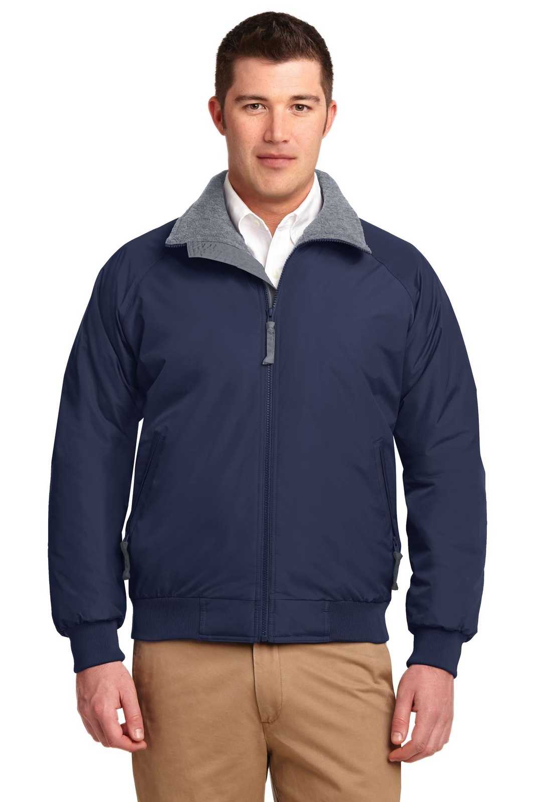 Port Authority TLJ754 Tall Challenger Jacket - True Navy Gray Heather - HIT a Double - 1