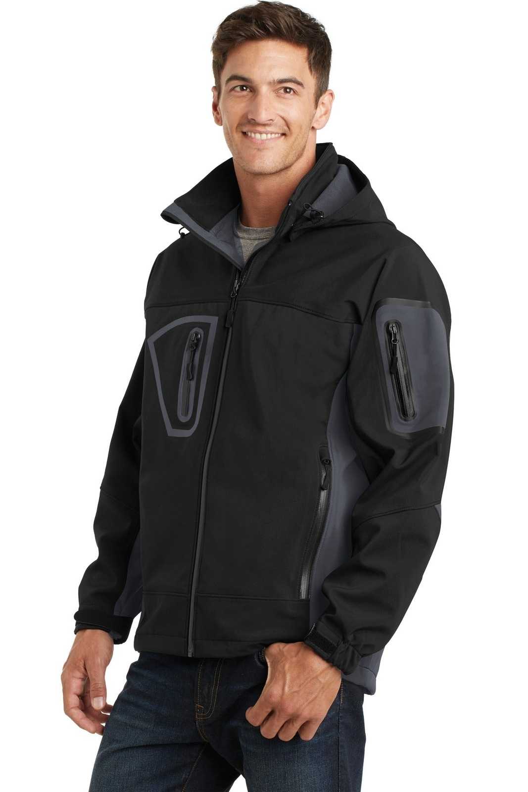 Port Authority TLJ798 Tall Waterproof Soft Shell Jacket - Black Graphite - HIT a Double - 4