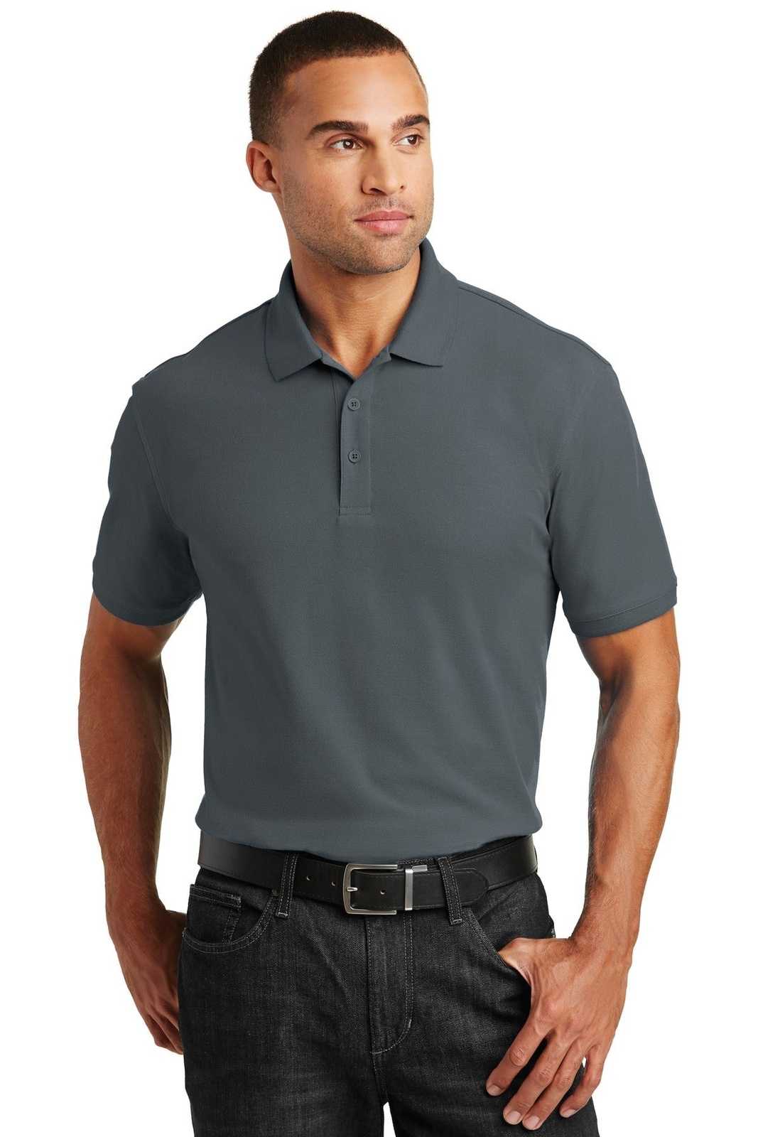 Port Authority TLK100 Tall Core Classic Pique Polo - Graphite - HIT a Double - 1