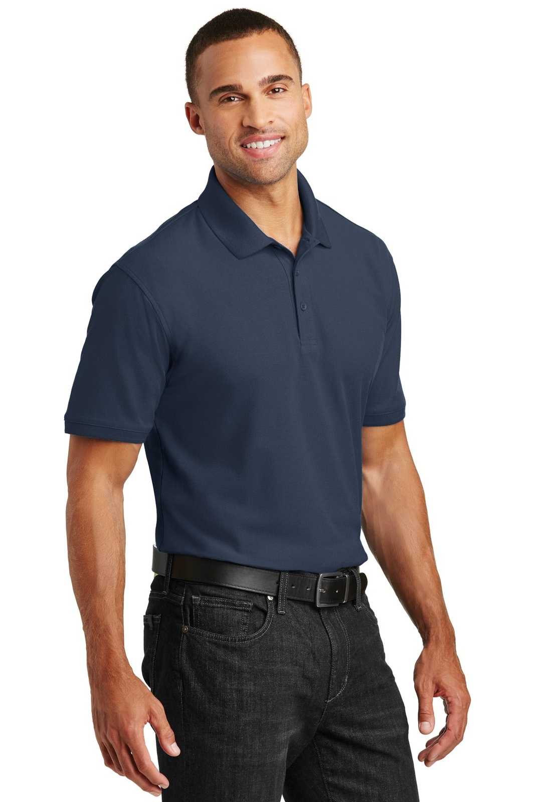 Port Authority TLK100 Tall Core Classic Pique Polo - River Blue Navy - HIT a Double - 4