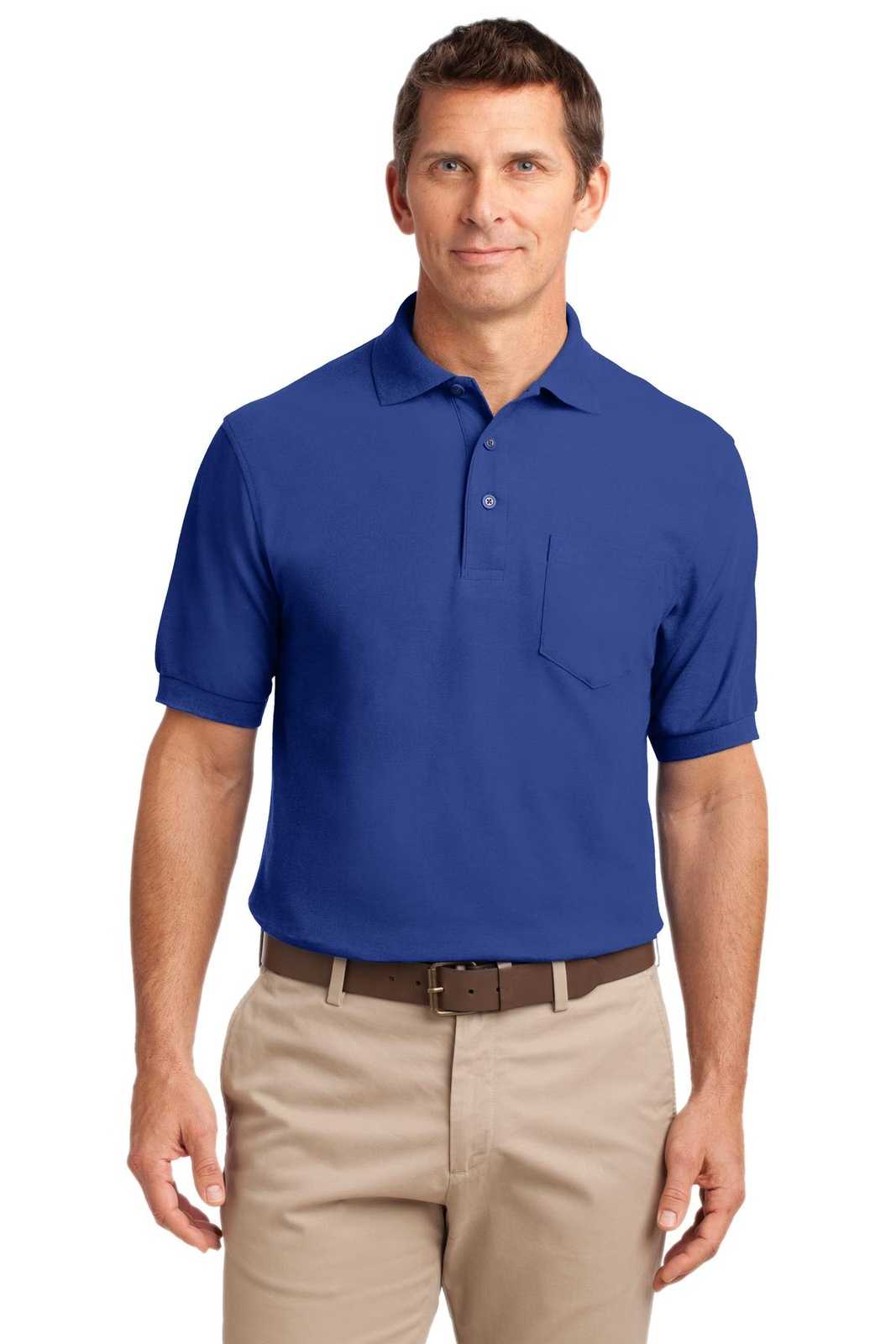 Port Authority TLK500P Tall Silk Touch Polo with Pocket - Royal - HIT a Double - 1