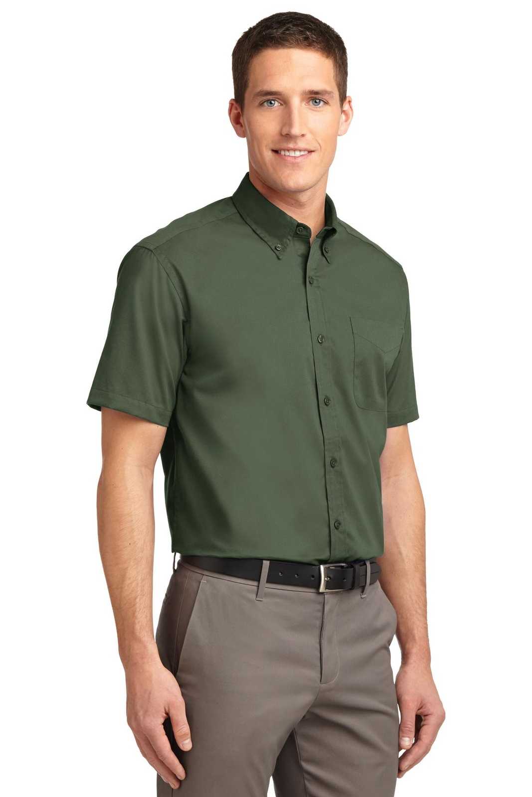 Port Authority TLS508 Tall Short Sleeve Easy Care Shirt - Clover Green - HIT a Double - 4