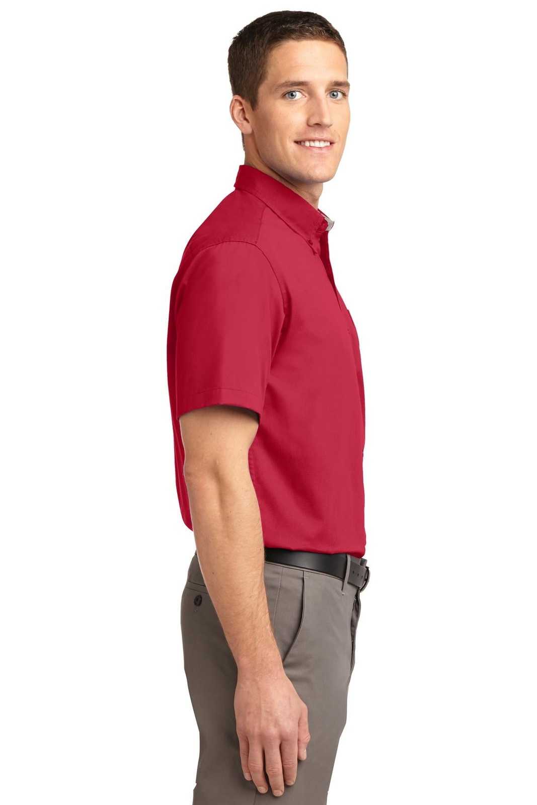 Port Authority TLS508 Tall Short Sleeve Easy Care Shirt - Red Light Stone - HIT a Double - 3