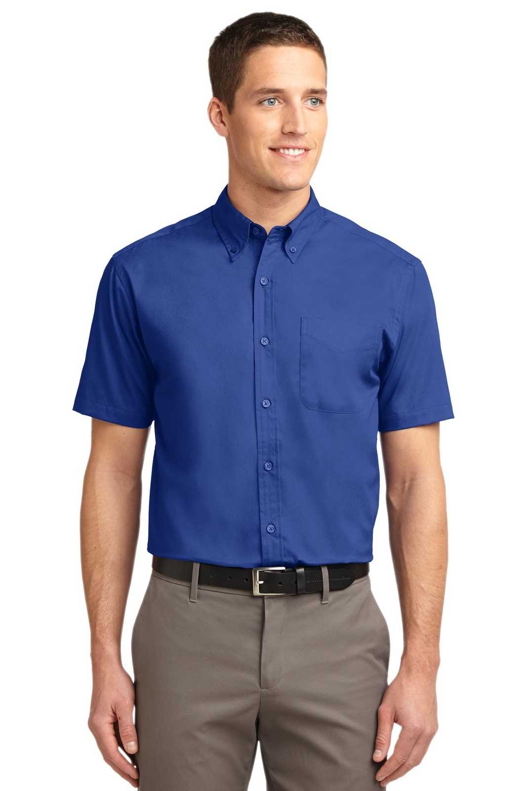 Port Authority TLS508 Tall Short Sleeve Easy Care Shirt - Royal Classic Navy - HIT a Double - 1