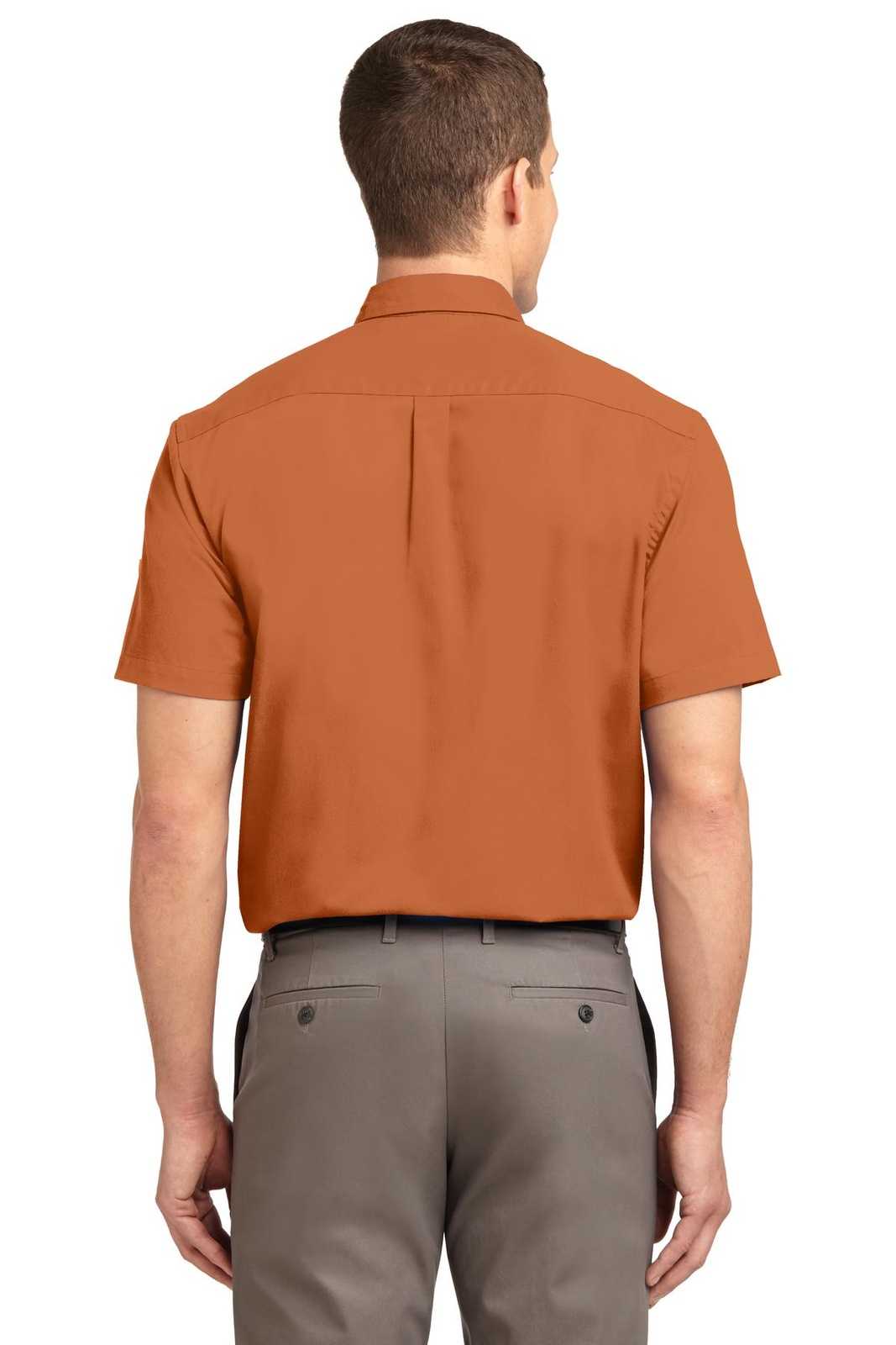 Port Authority TLS508 Tall Short Sleeve Easy Care Shirt - Texas Orange Light Stone - HIT a Double - 2
