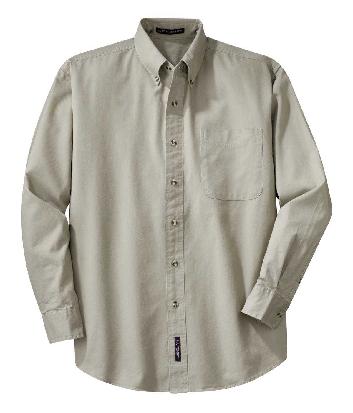 Port Authority TLS600T Tall Long Sleeve Twill Shirt - Stone - HIT a Double - 1