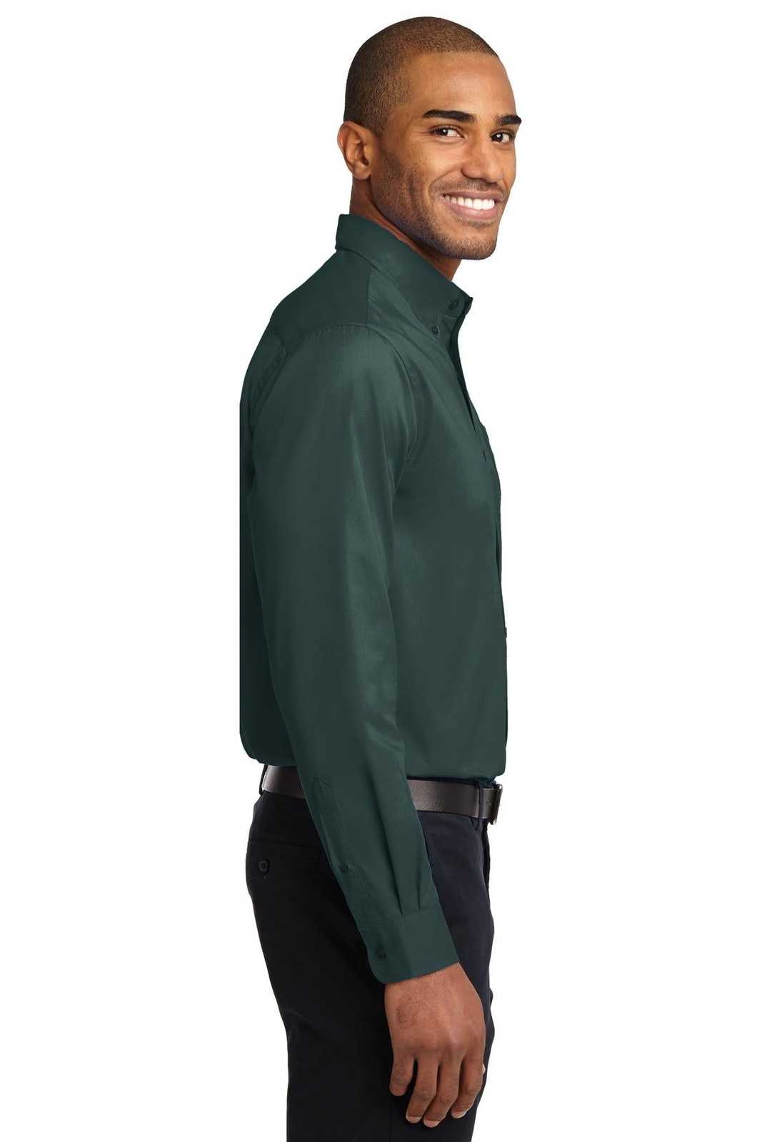 Port Authority TLS608 Tall Long Sleeve Easy Care Shirt - Dark Green Navy - HIT a Double - 3