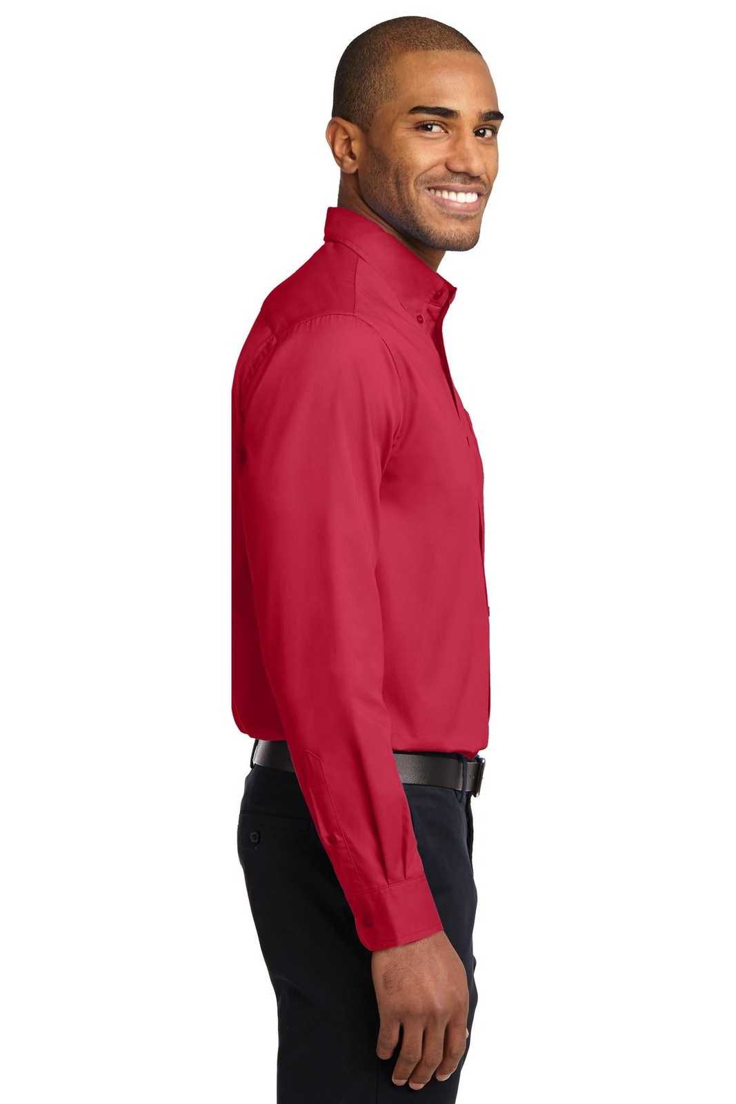 Port Authority TLS608 Tall Long Sleeve Easy Care Shirt - Red Light Stone - HIT a Double - 3