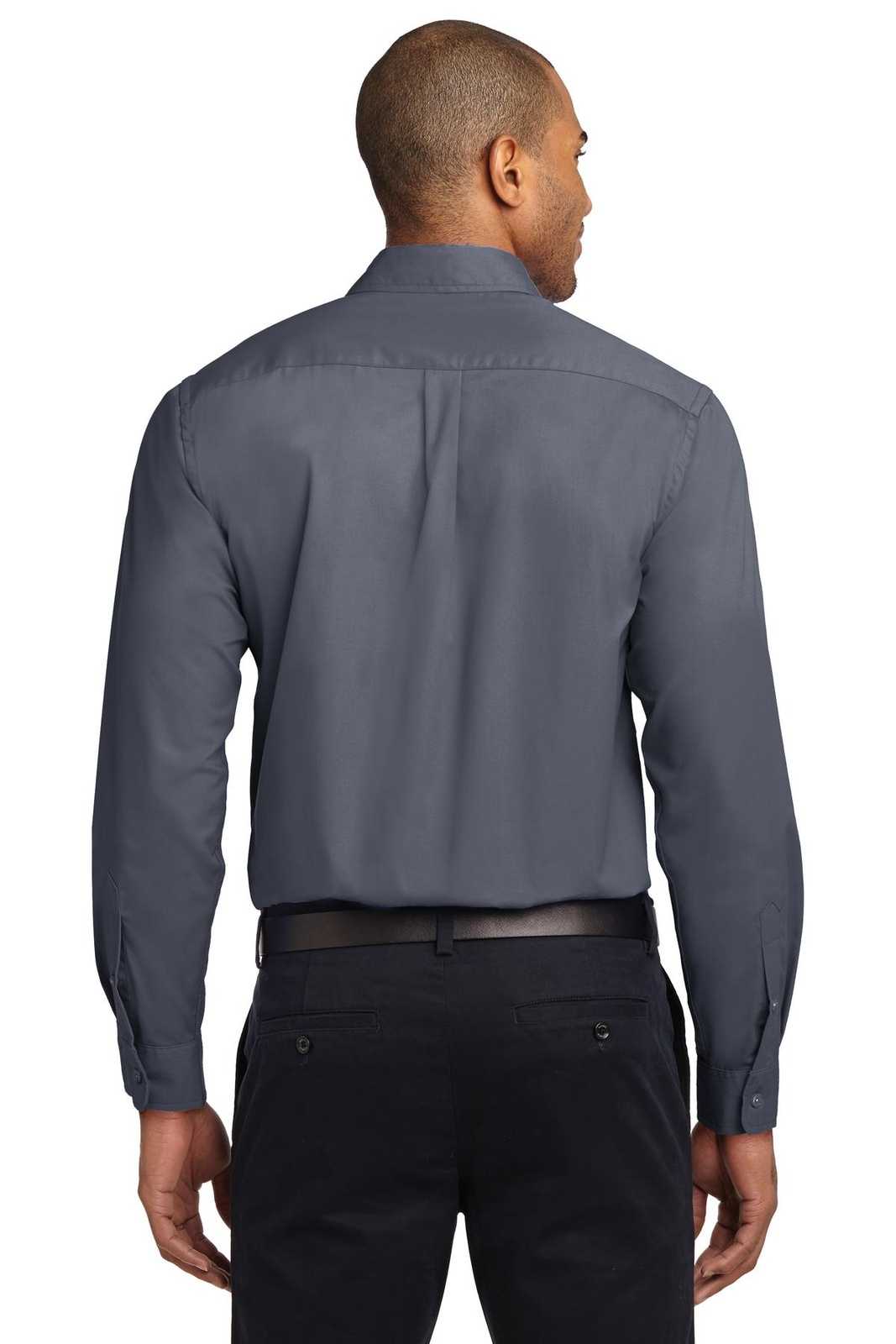 Port Authority TLS608 Tall Long Sleeve Easy Care Shirt - Steel Gray Light Stone - HIT a Double - 2