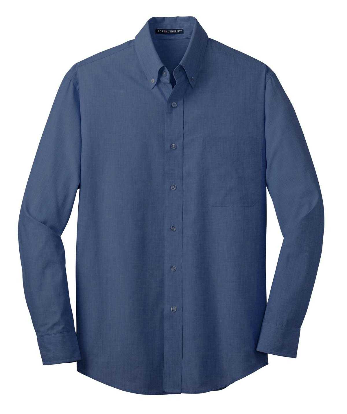 Port Authority TLS640 Tall Crosshatch Easy Care Shirt - Deep Blue - HIT a Double - 4
