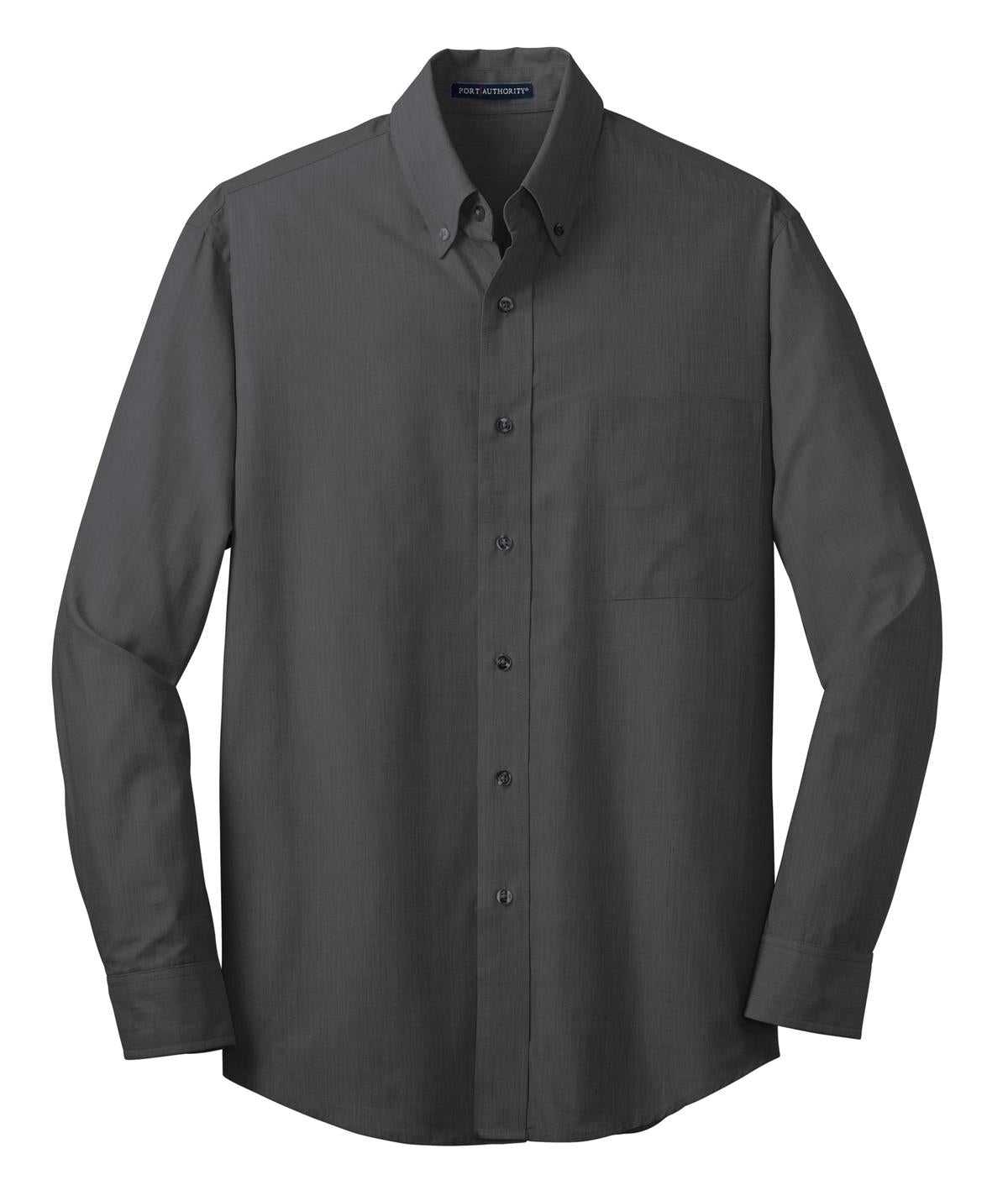 Port Authority TLS640 Tall Crosshatch Easy Care Shirt - Soft Black - HIT a Double - 4