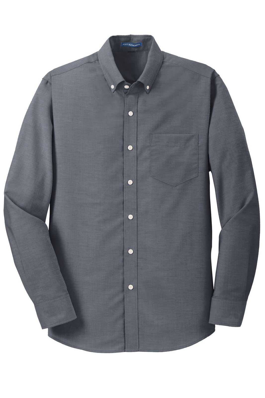 Port Authority TS658 Tall Superpro Oxford Shirt - Black - HIT a Double - 5