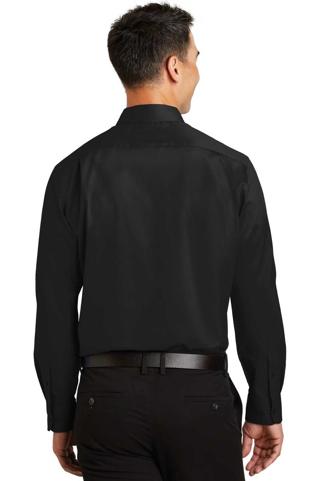 Port Authority TS663 Tall Superpro Twill Shirt - Black - HIT a Double - 2