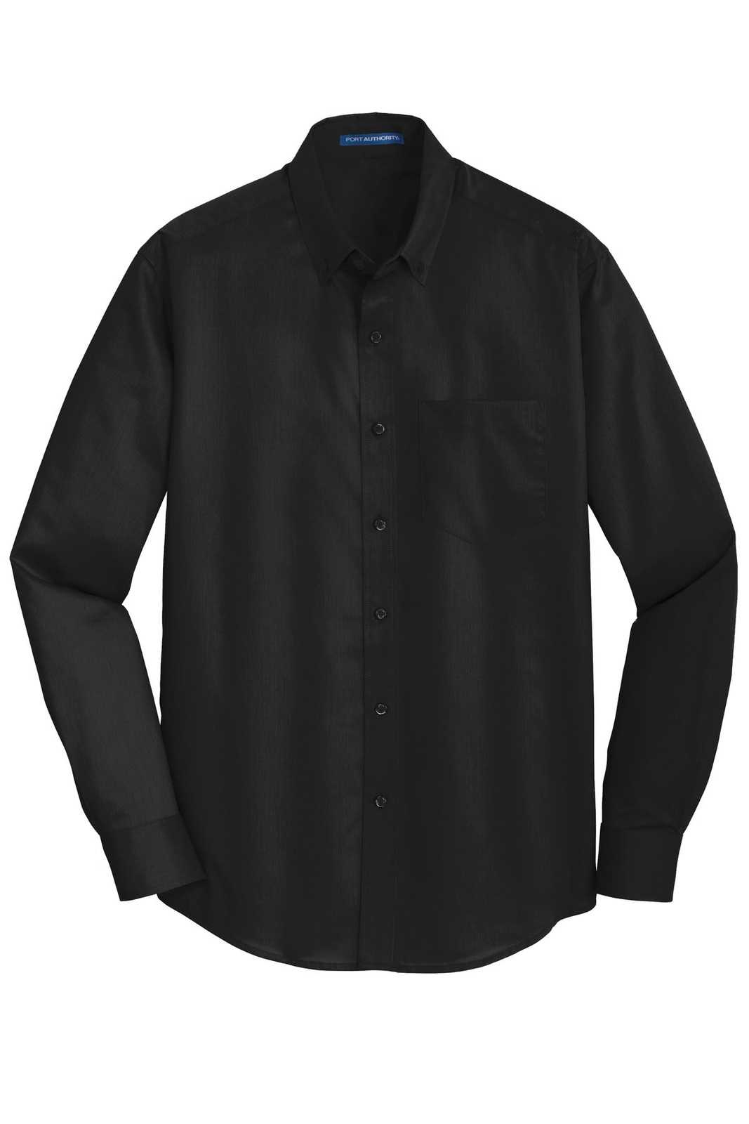 Port Authority TS663 Tall Superpro Twill Shirt - Black - HIT a Double - 5