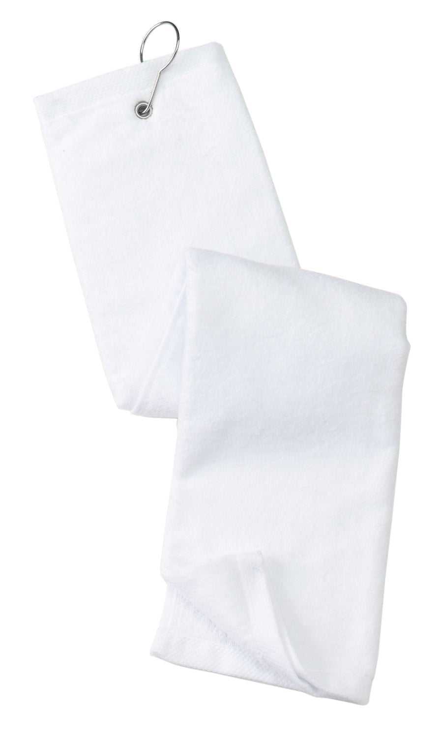Port Authority TW50 Grommeted Tri-Fold Golf Towel - White - HIT a Double - 1