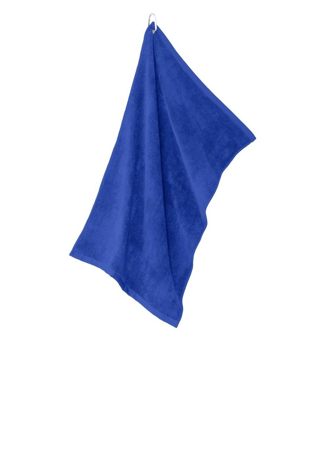 Port Authority TW530 Grommeted Microfiber Golf Towel - Royal - HIT a Double - 1
