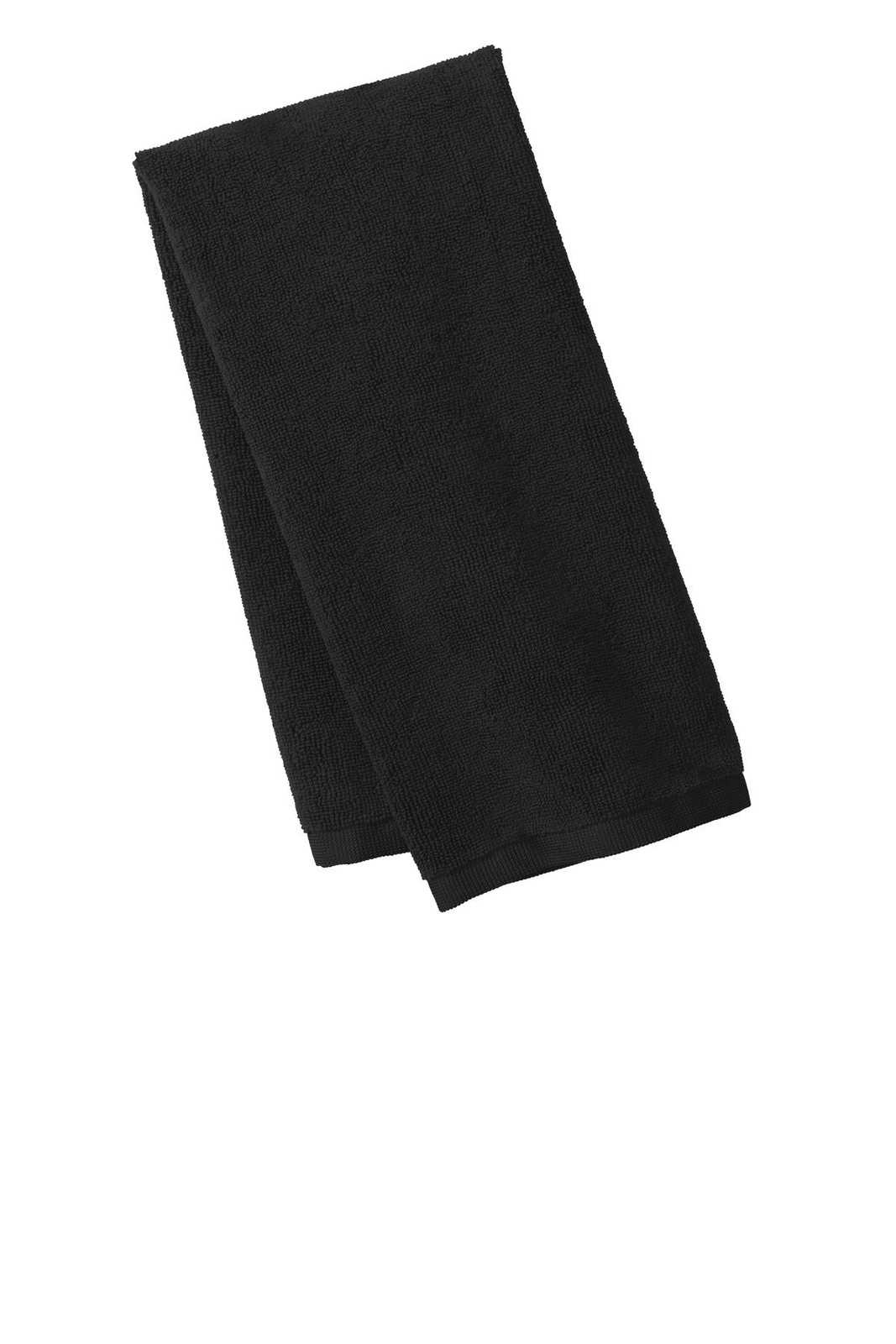 Port Authority TW540 Microfiber Golf Towel - Black - HIT a Double - 1
