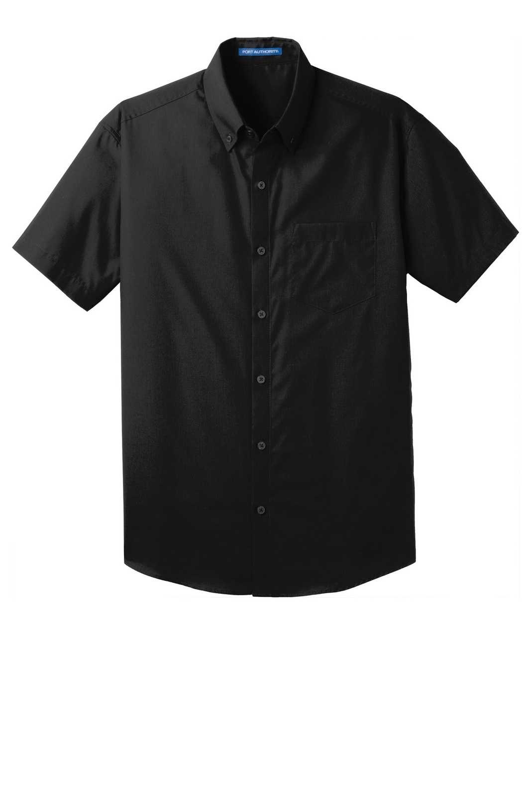 Port Authority W101 Short Sleeve Carefree Poplin Shirt - Deep Black - HIT a Double - 5