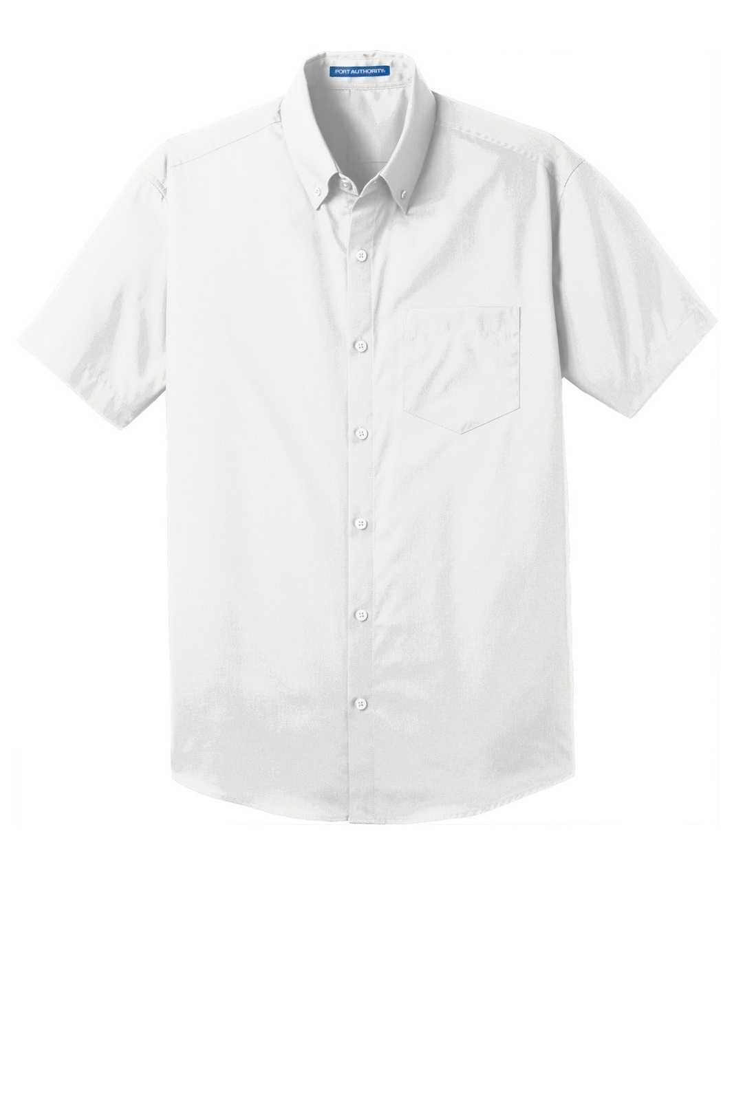 Port Authority W101 Short Sleeve Carefree Poplin Shirt - White - HIT a Double - 5