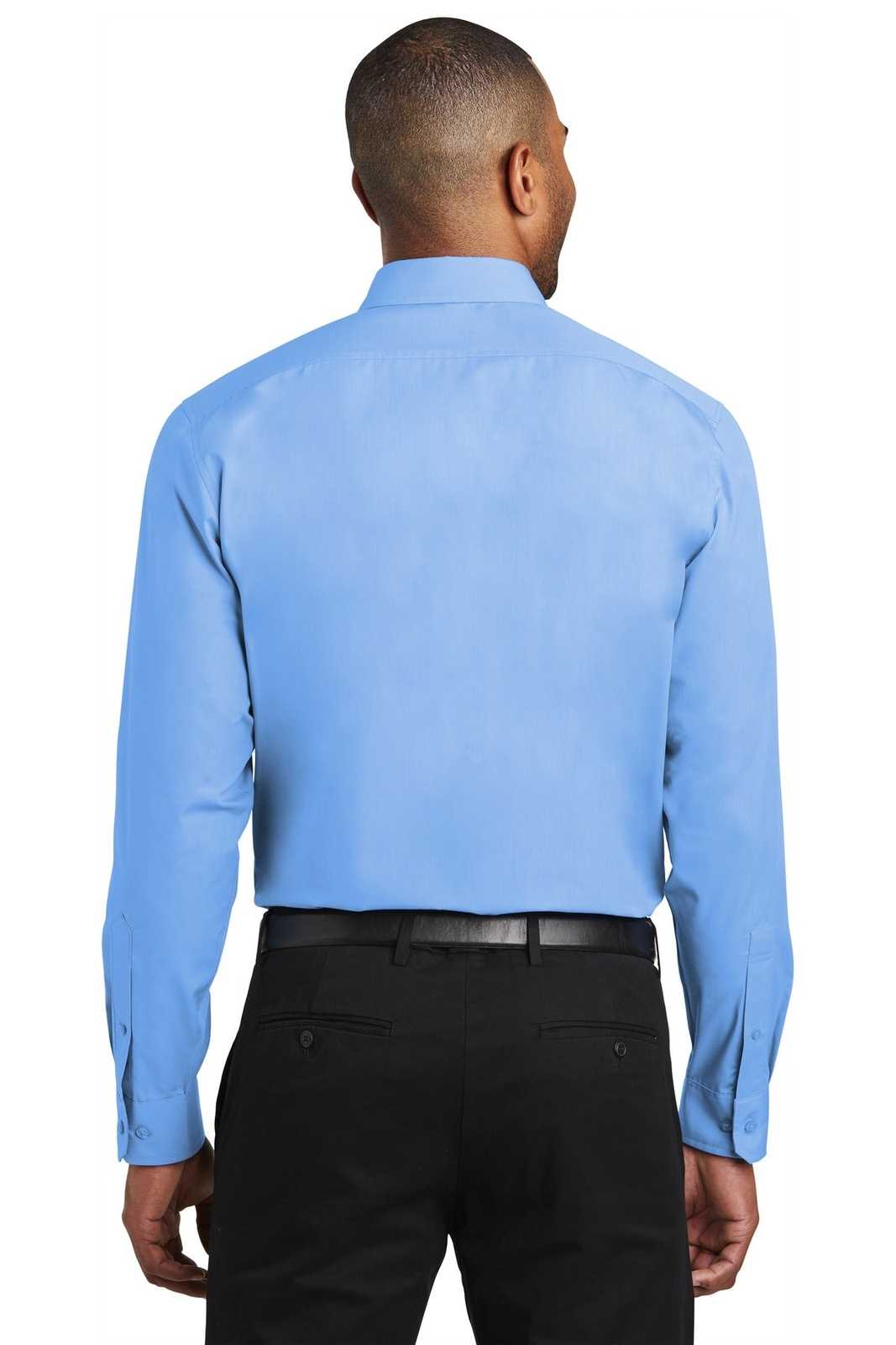 Port Authority W103 Slim Fit Carefree Poplin Shirt - Carolina Blue - HIT a Double - 2