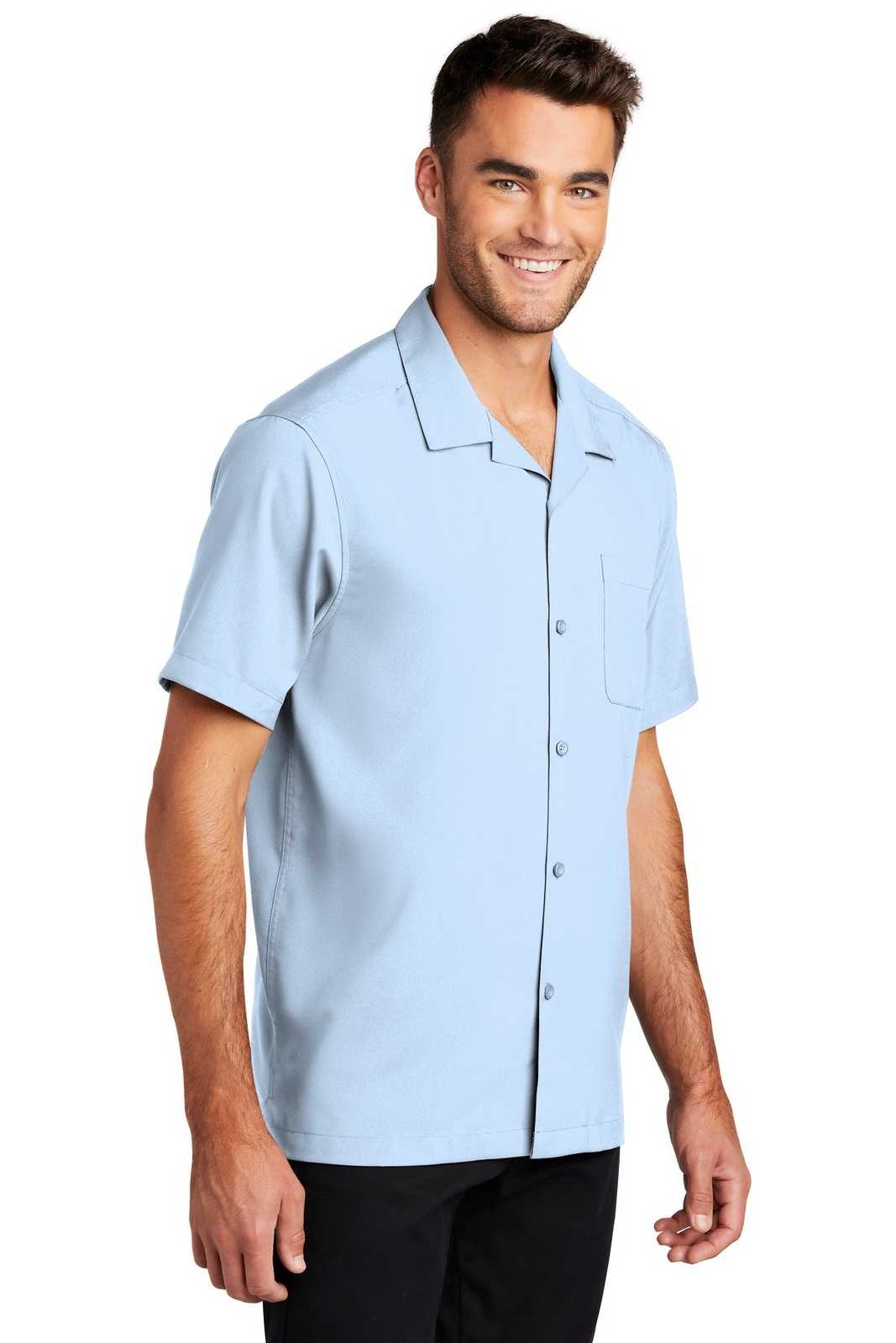 Port Authority W400 Short Sleeve Performance Staff Shirt - Cloud Blue - HIT a Double - 4