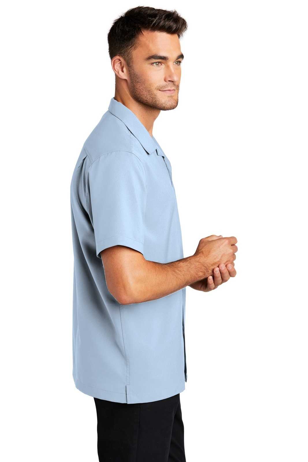 Port Authority W400 Short Sleeve Performance Staff Shirt - Cloud Blue - HIT a Double - 3