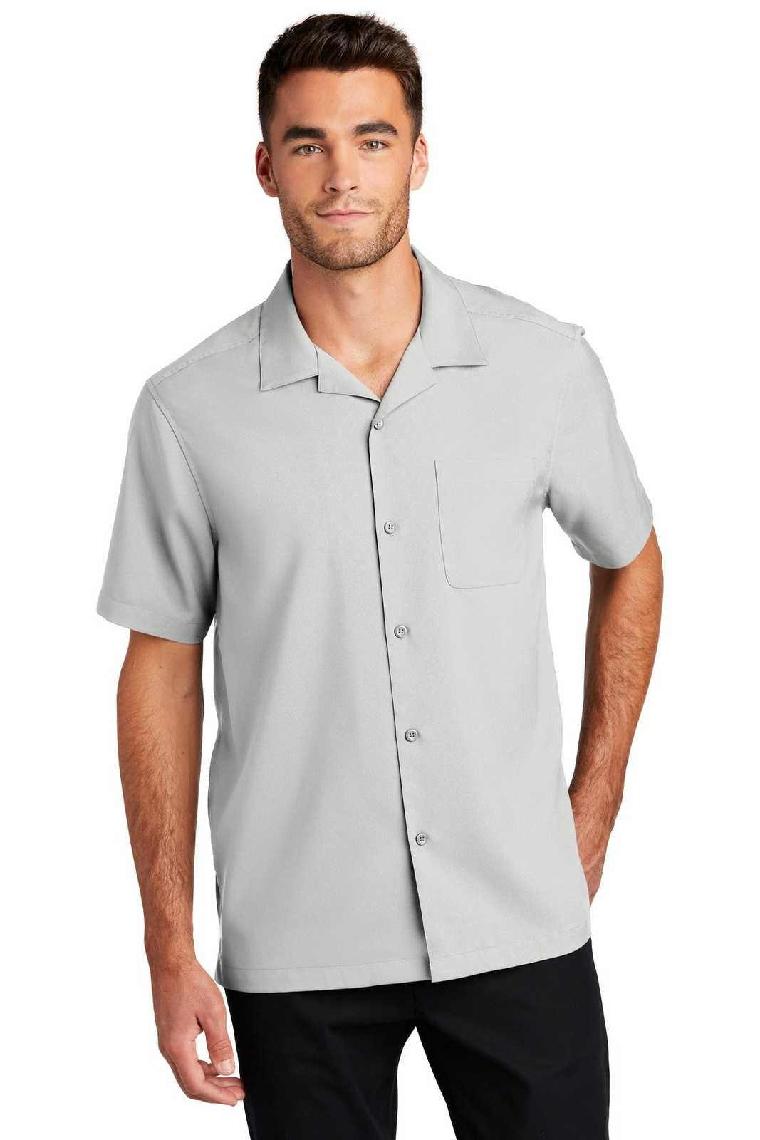 Port Authority W400 Short Sleeve Performance Staff Shirt - Silver - HIT a Double - 1