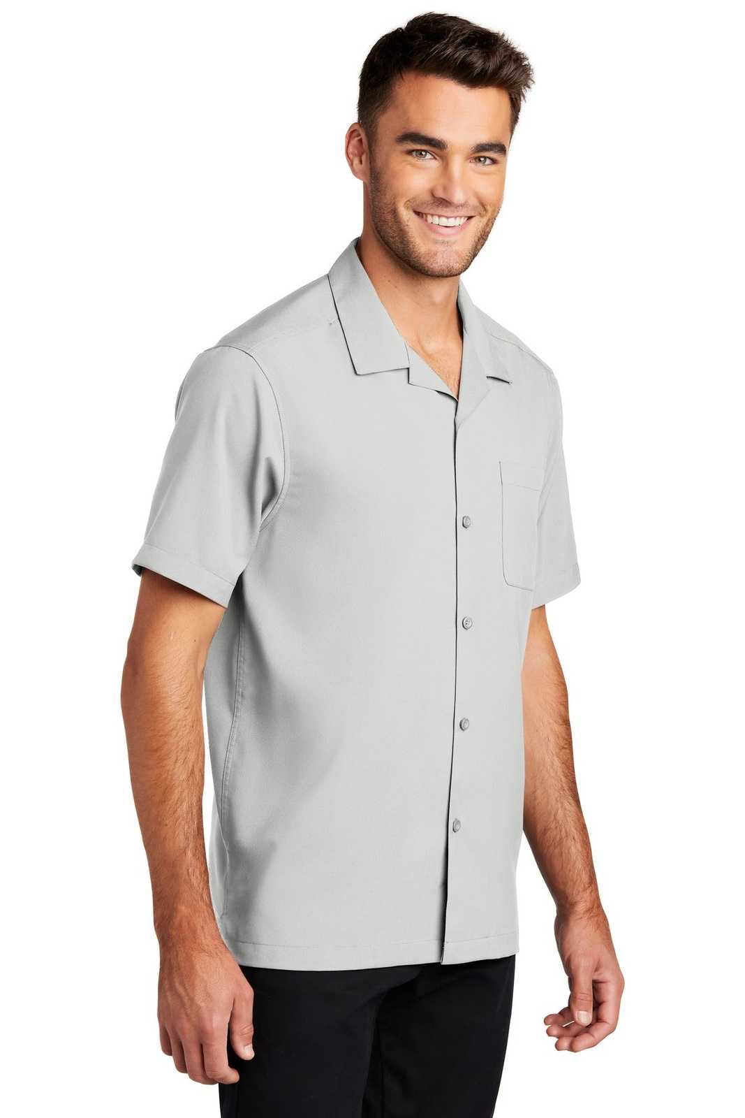 Port Authority W400 Short Sleeve Performance Staff Shirt - Silver - HIT a Double - 4