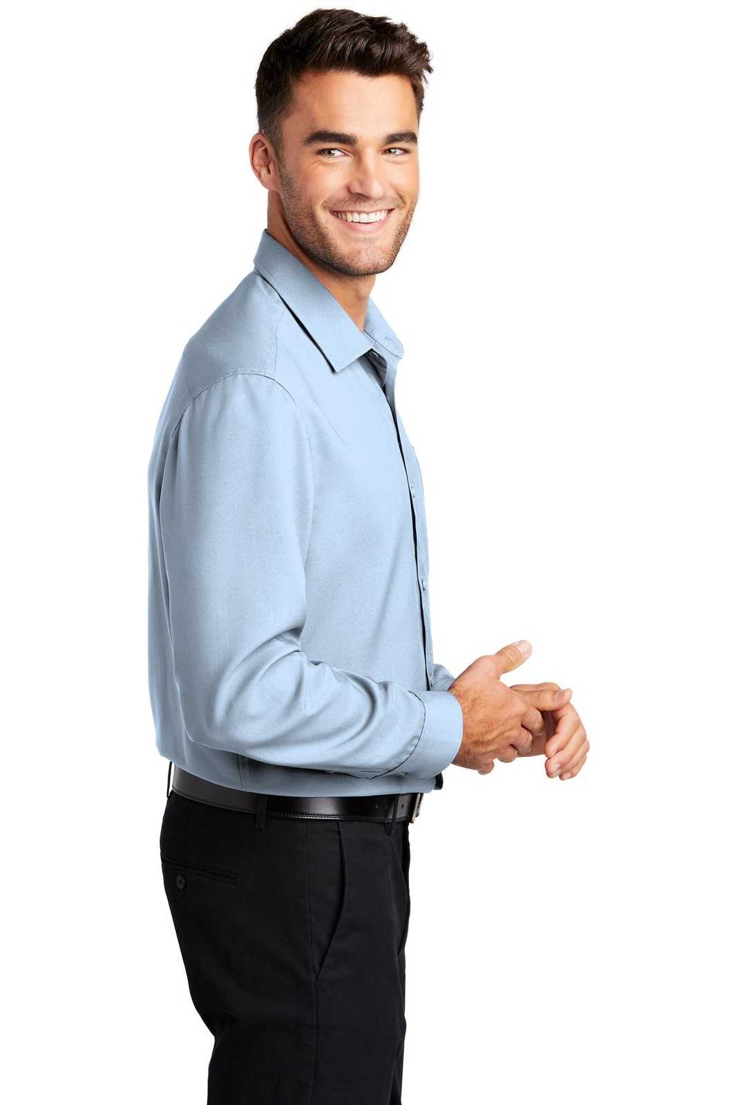Port Authority W401 Long Sleeve Performance Staff Shirt - Cloud Blue - HIT a Double - 3