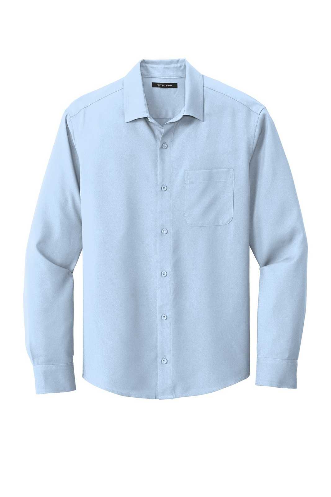 Port Authority W401 Long Sleeve Performance Staff Shirt - Cloud Blue - HIT a Double - 5
