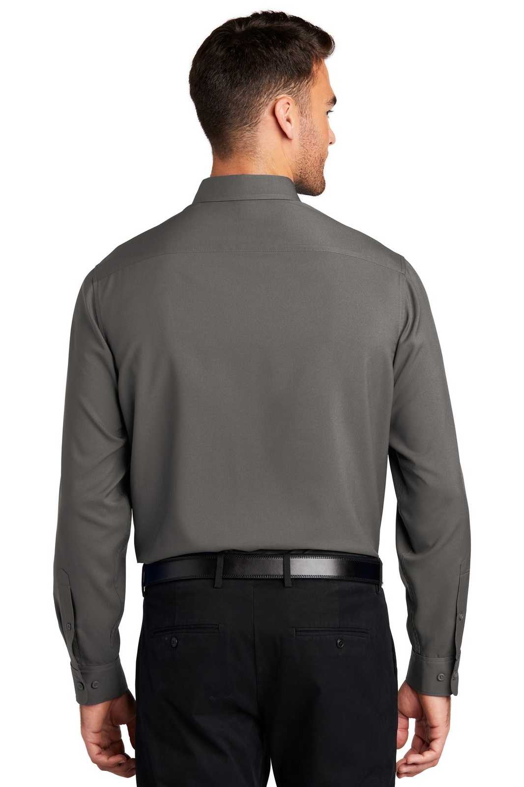 Port Authority W401 Long Sleeve Performance Staff Shirt - Graphite - HIT a Double - 2