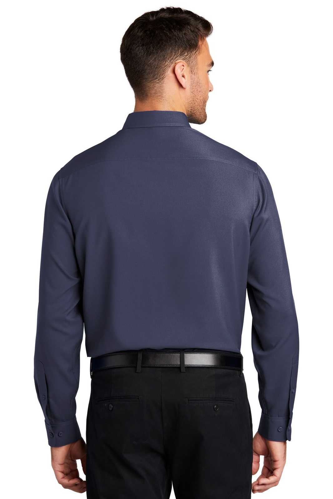 Port Authority W401 Long Sleeve Performance Staff Shirt - True Navy - HIT a Double - 2