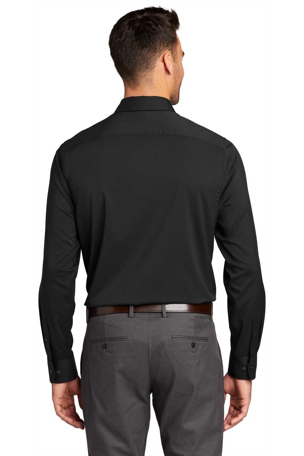 Port Authority W680 City Stretch Shirt - Black - HIT a Double - 2