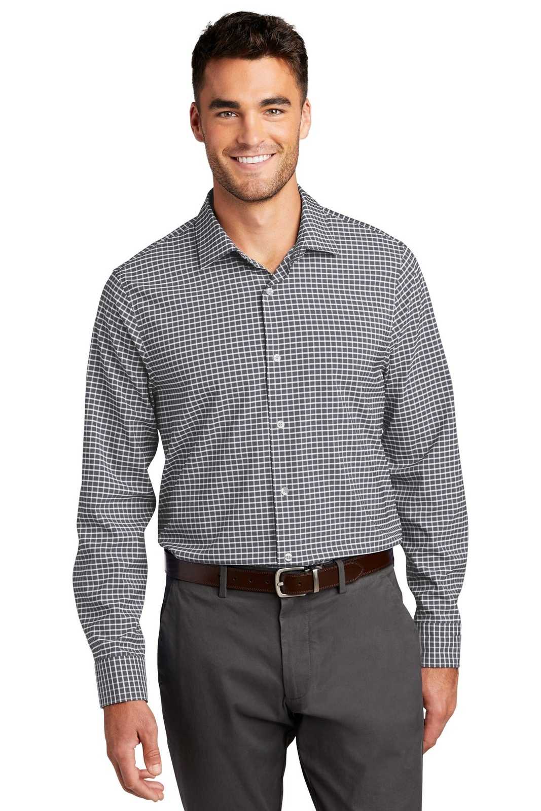 Port Authority W680 City Stretch Shirt - Graphite White - HIT a Double - 1