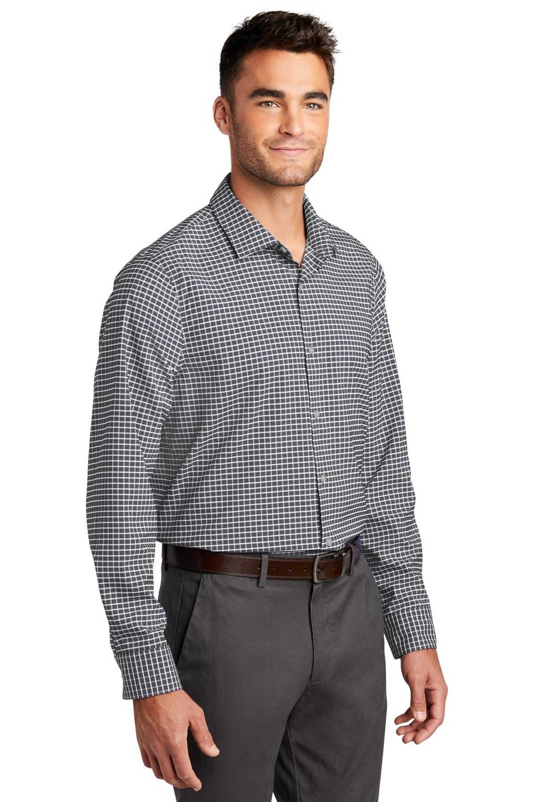 Port Authority W680 City Stretch Shirt - Graphite White - HIT a Double - 4