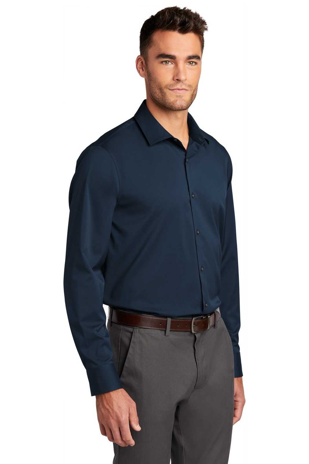 Port Authority W680 City Stretch Shirt - River Blue Navy - HIT a Double - 4