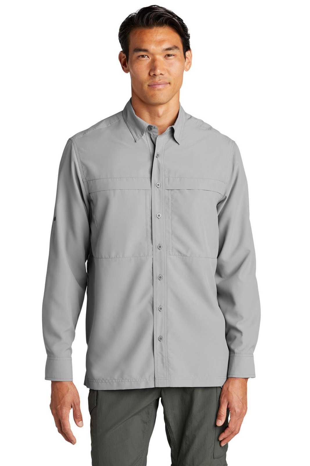 Port Authority W960 Long Sleeve UV Daybreak Shirt - Gusty Grey - HIT a Double - 1