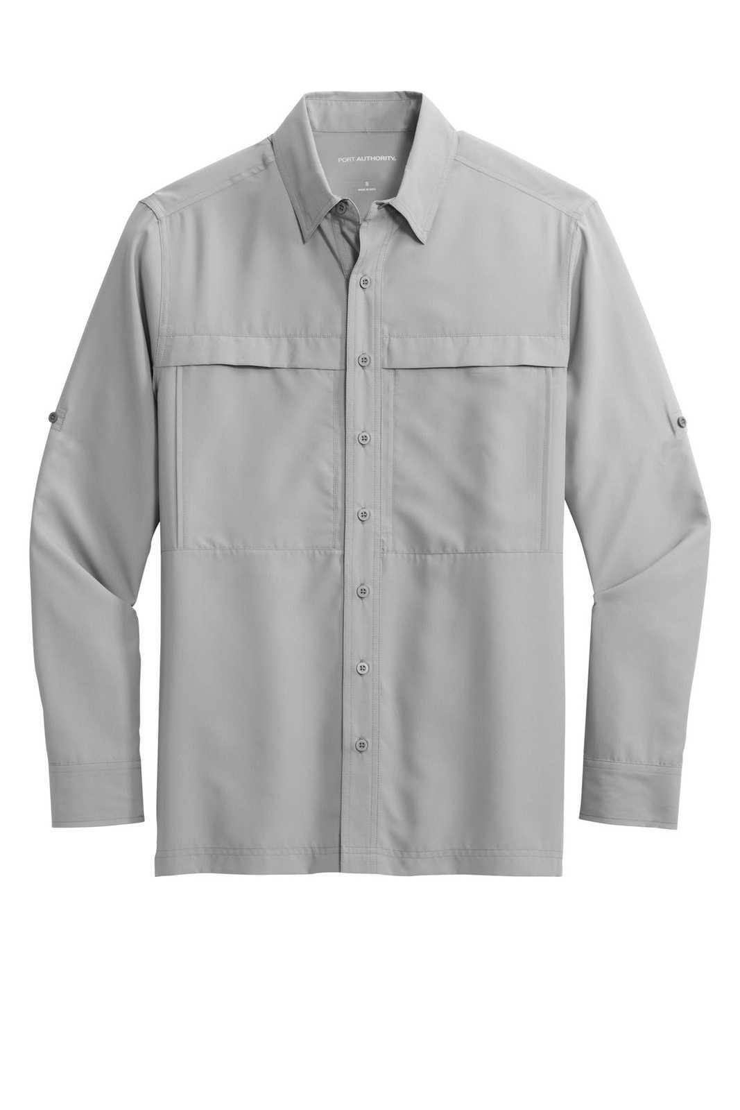 Port Authority W960 Long Sleeve UV Daybreak Shirt - Gusty Grey - HIT a Double - 2