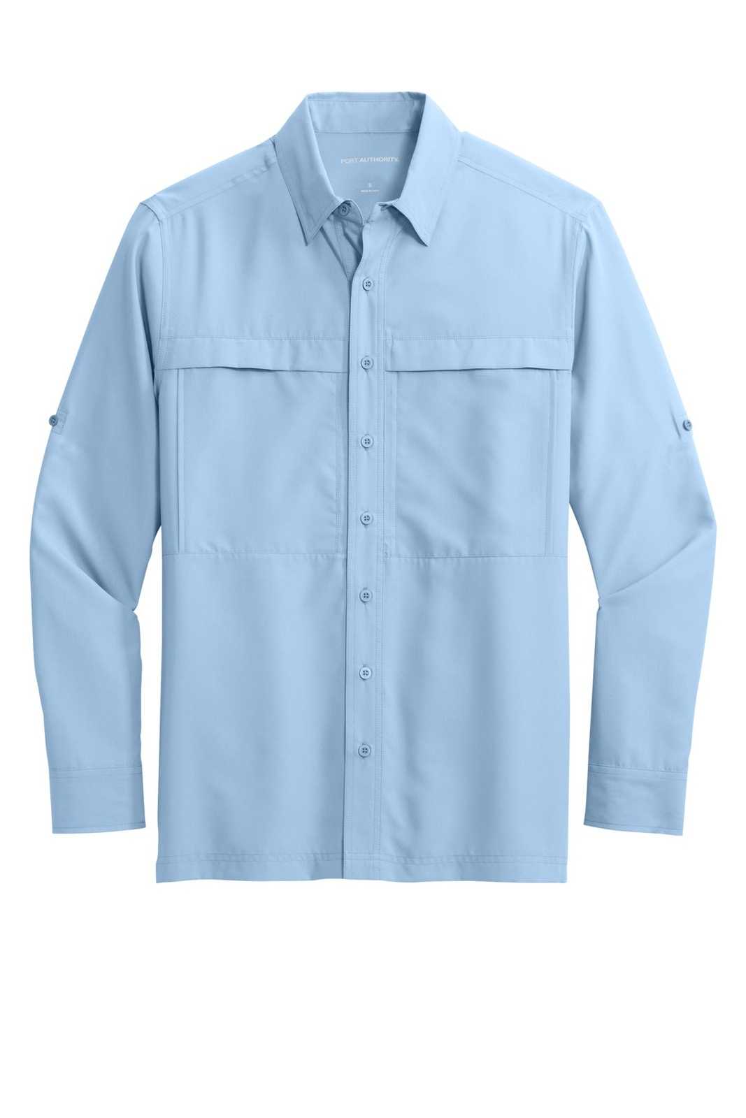 Port Authority W960 Long Sleeve UV Daybreak Shirt - Light Blue - HIT a Double - 2