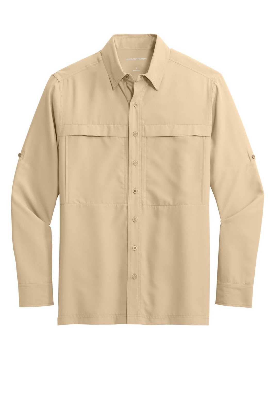 Port Authority W960 Long Sleeve UV Daybreak Shirt - Oat - HIT a Double - 2