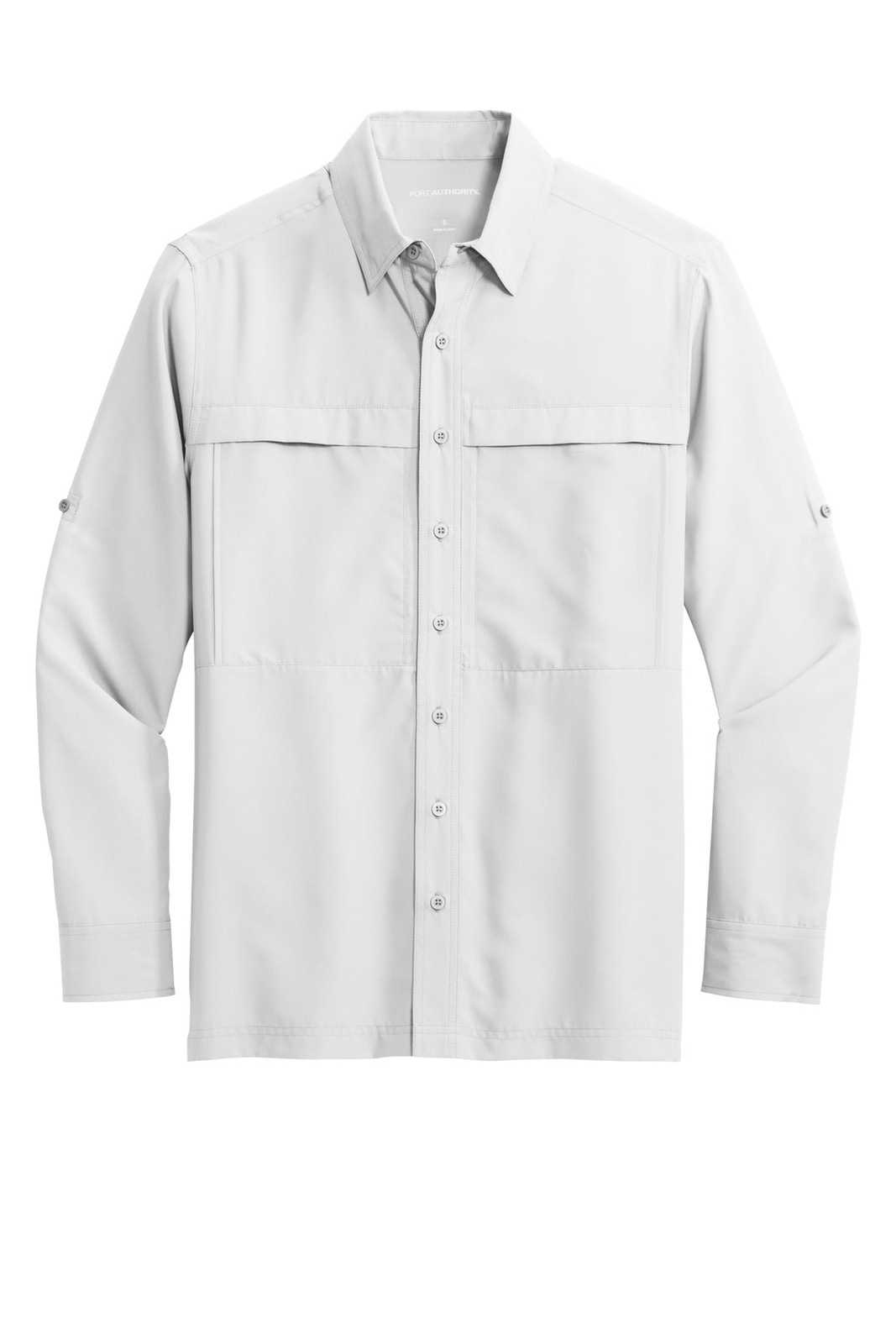 Port Authority W960 Long Sleeve UV Daybreak Shirt - White - HIT a Double - 2