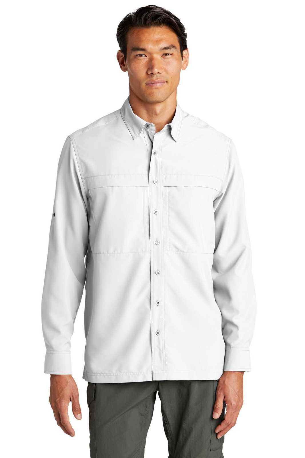Port Authority W960 Long Sleeve UV Daybreak Shirt - White - HIT a Double - 1