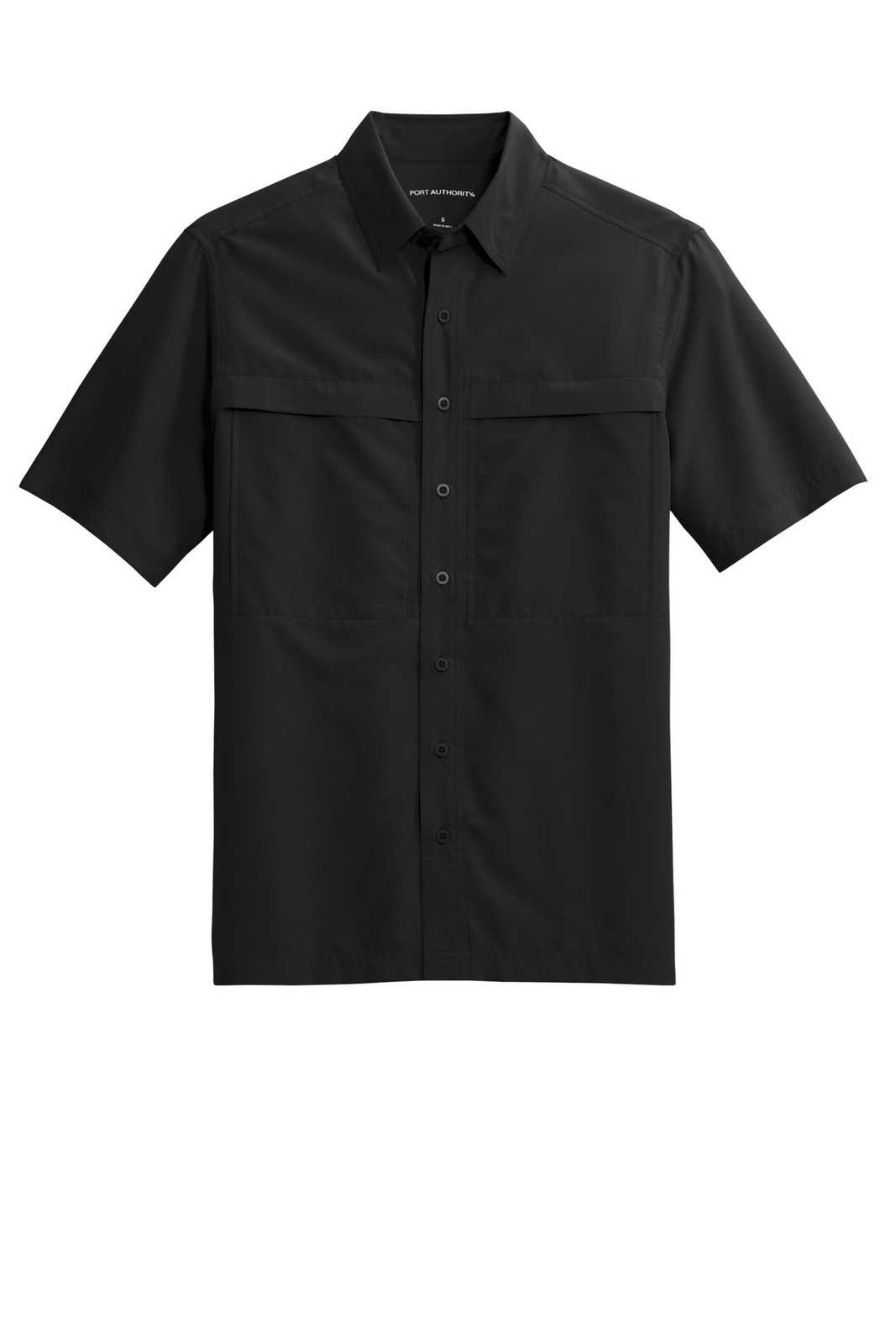 Port Authority W961 Short Sleeve UV Daybreak Shirt - Deep Black - HIT a Double - 2