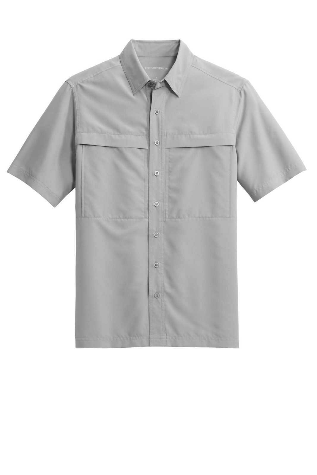 Port Authority W961 Short Sleeve UV Daybreak Shirt - Gusty Grey - HIT a Double - 1